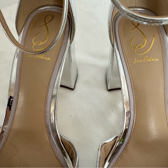 Sam Edelman Metallic Silver Platform Heels - Picture 3 of 10